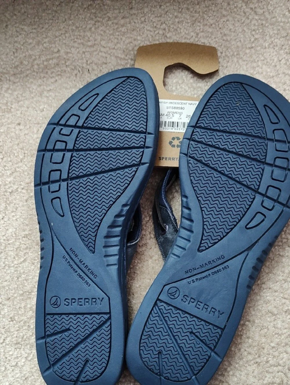 Sperry Navy Blue Flip Flop Sandals - Size 9.5